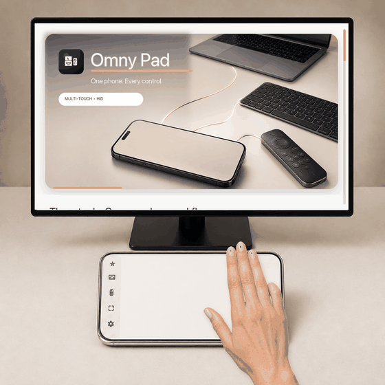 Return to a host view: animated hand demonstration. Move three fingers downward together in a single controlled motion. Host view changes.